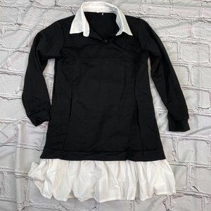 Black Ruffle Tunic, Size Small